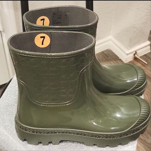 Coach Millie Rain Boot- Army Green - Picture 7 of 9